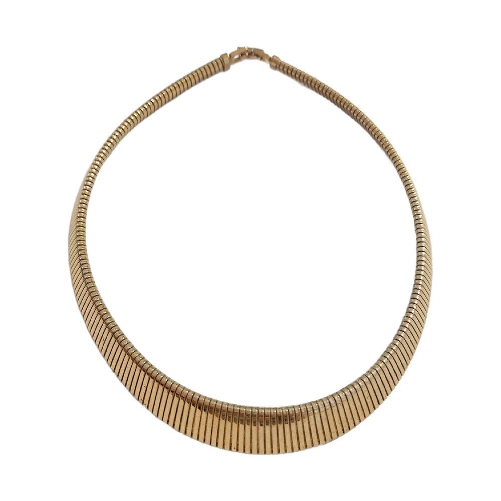 Vintage MONET Gold Tone SERPENTINE OMEGA Choker Chain:Egyptian Revival